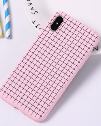 Pink checkered phone case