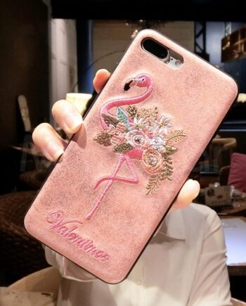 Embroidery Flamingo iphone Case
