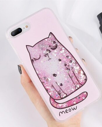 cute cat glitter iphone case