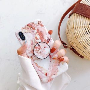 Marble phone case with popsocket