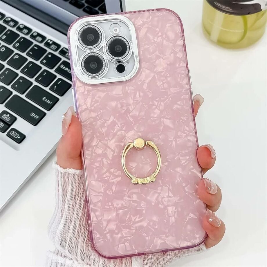 Pearl Glitter iPhone Case with Finger Holder