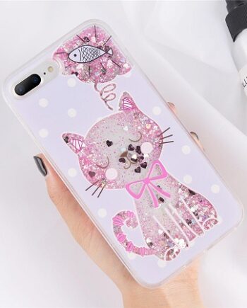 Pink Glitter Cat Phone Case