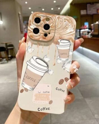 Ice Cube Coffee Phone Case with Pink Text Note