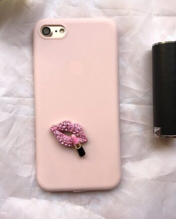 Pink lips phone case