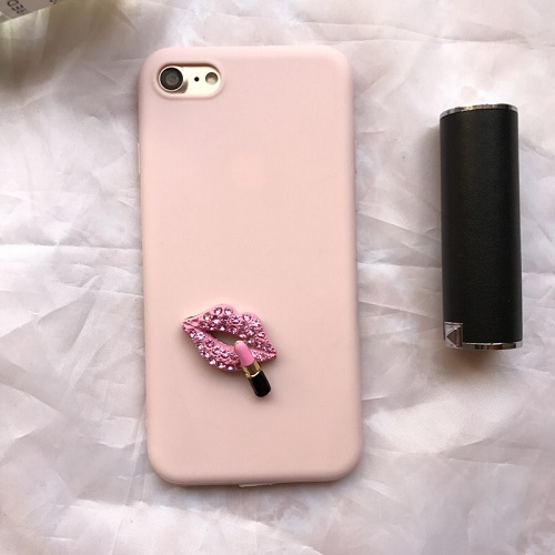 Pink lips phone case