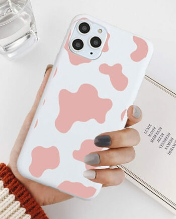 Girly pink cow print phone case