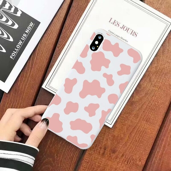 pink cow print phone case