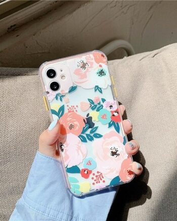 Pink Flower Clear iPhone Case