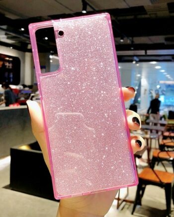 Pink Square Fluorescent Glitter Samsung Case