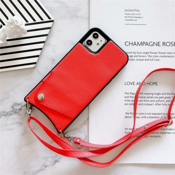 Red Wallet Case With Crossbody