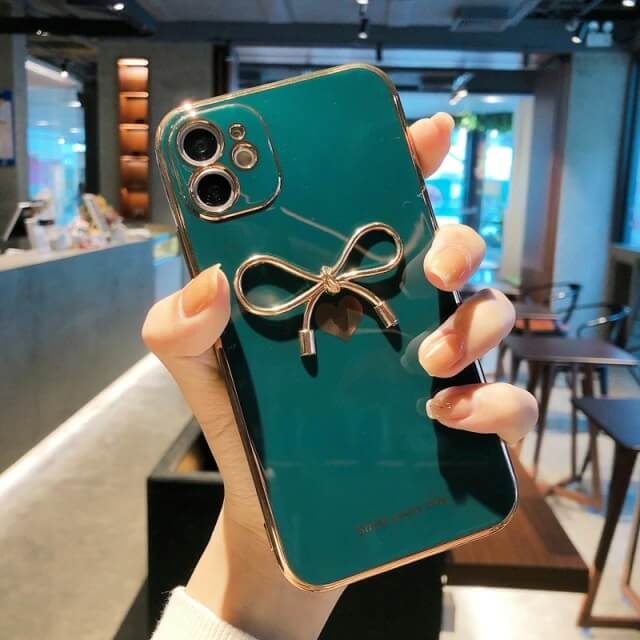 bowknot electroplated phone case - GREEN