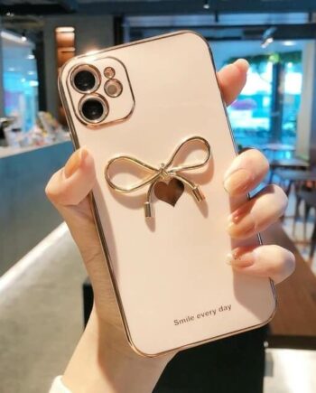 bowknot electroplated phone case-PINK