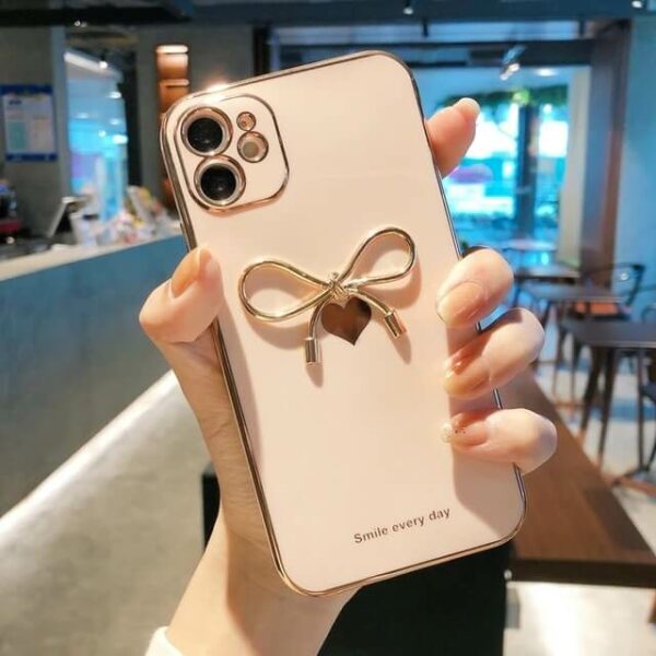 bowknot electroplated phone case-PINK