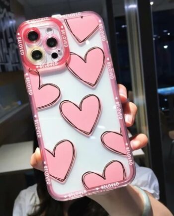 pink love and hearts phone case