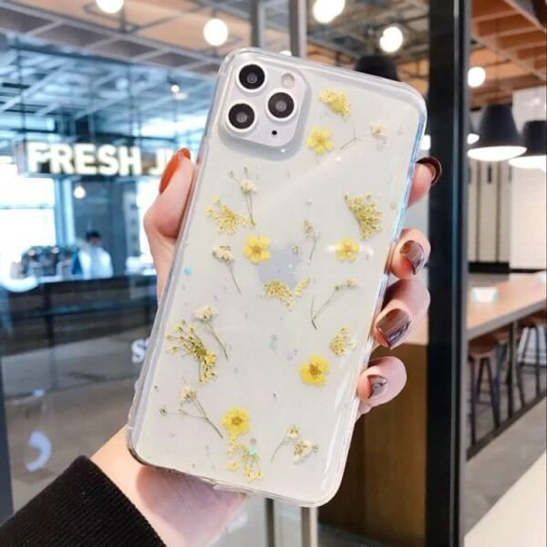 yellow dried flower phone case