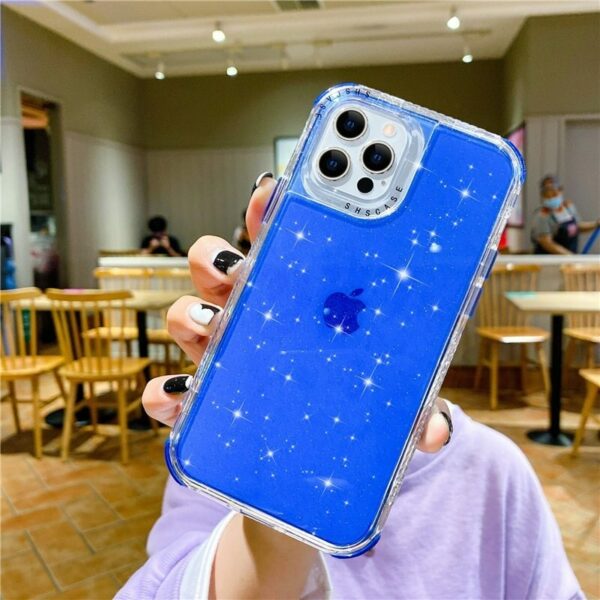 Blue Fluorescent Glitter iPhone Case