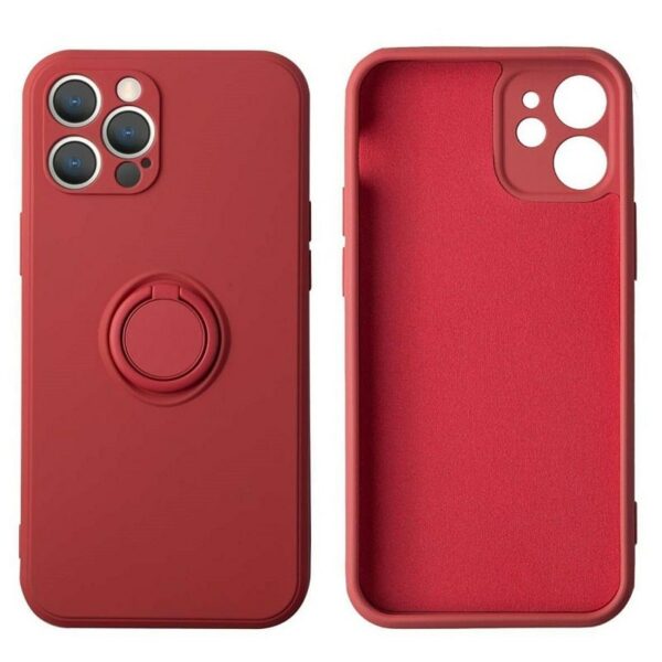 Red Silicone iPhone Case With Ring
