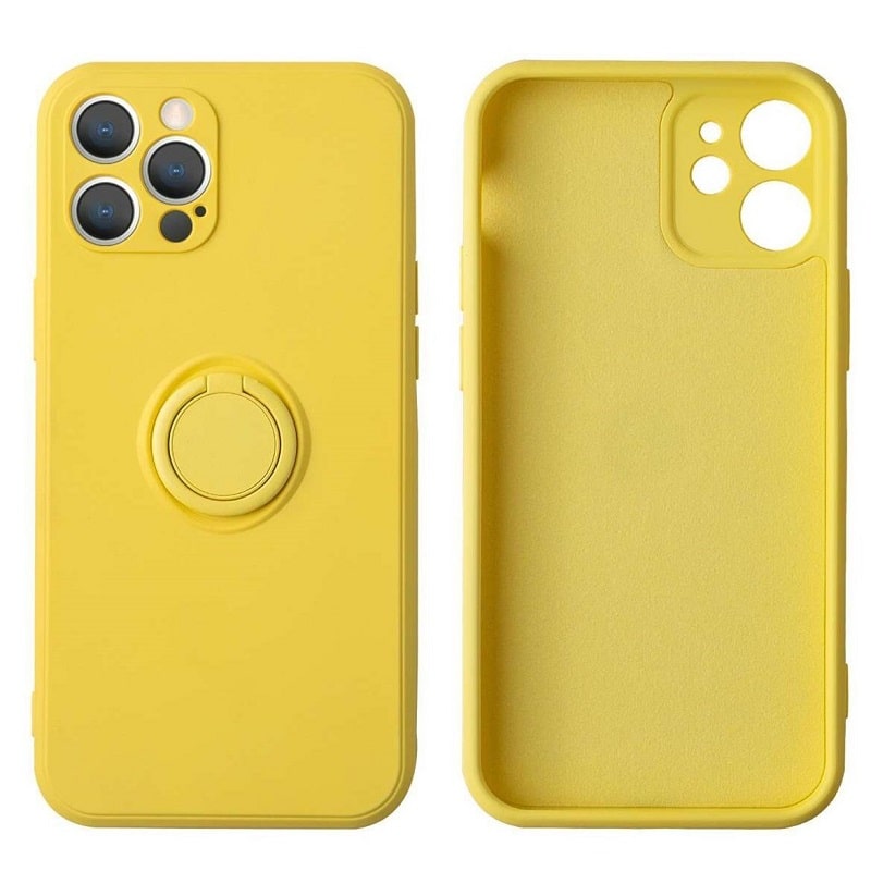 Yellow iPhone Case With Finger Ring