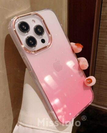 Pink clear gradient phone case