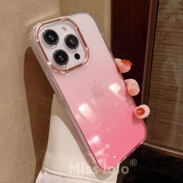 Pink clear gradient phone case