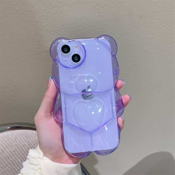 Purple Bear Clear iPhone Case