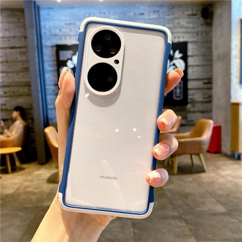 Blue Transparent Shockproof Huawei Case