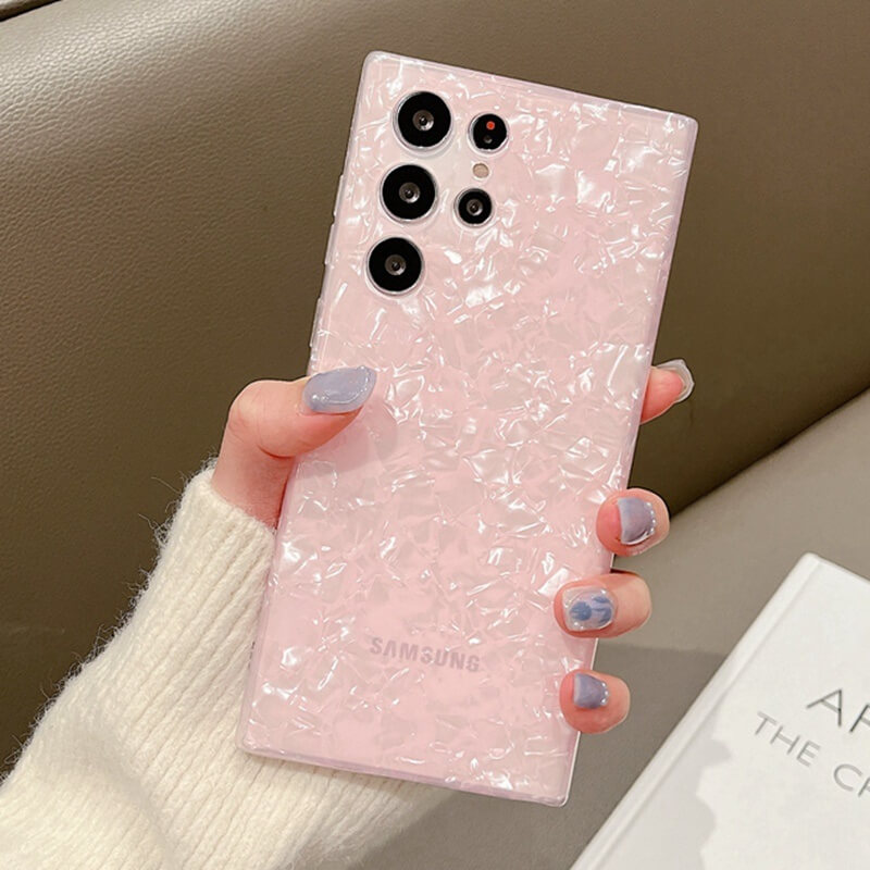 Pearl Glitter Soft Gel Silicone Samsung Case - Pink