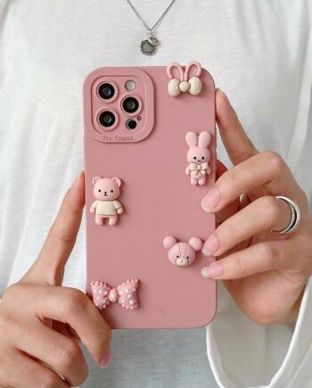 3D Rabbit and Bear Silicone iPhone Case