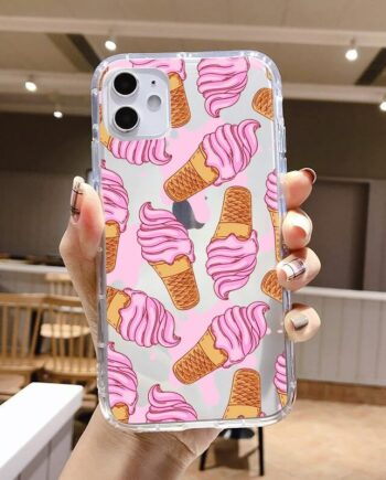 Pink Ice Cream Clear iPhone Case