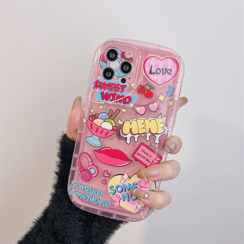 Pink Sticker iPhone Case