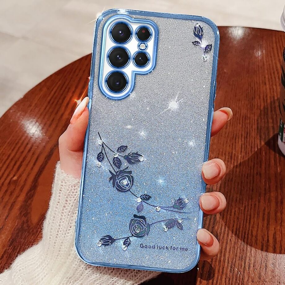 glitter flower protective Samsung Phone Case