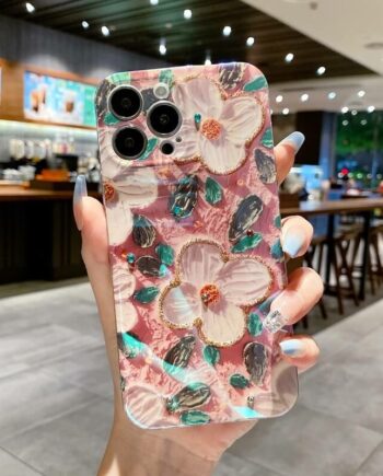 Fashion Flowers Glitter Laser Phone Case