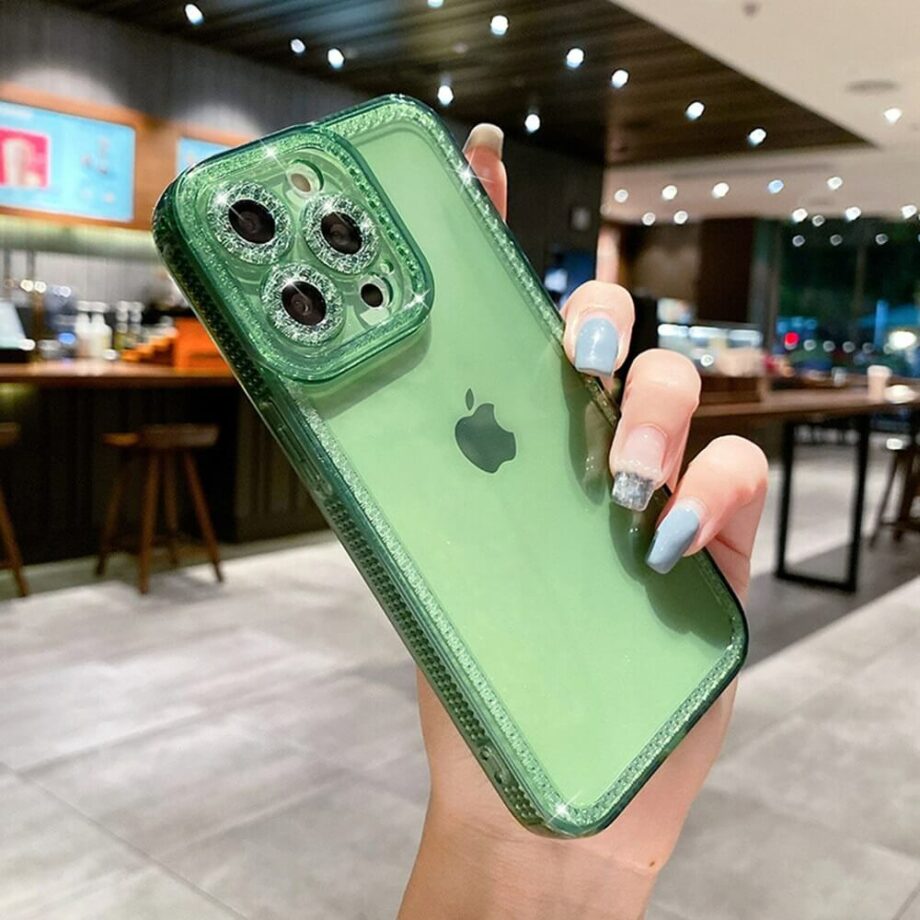 Green Shockproof Clear iPhone Case