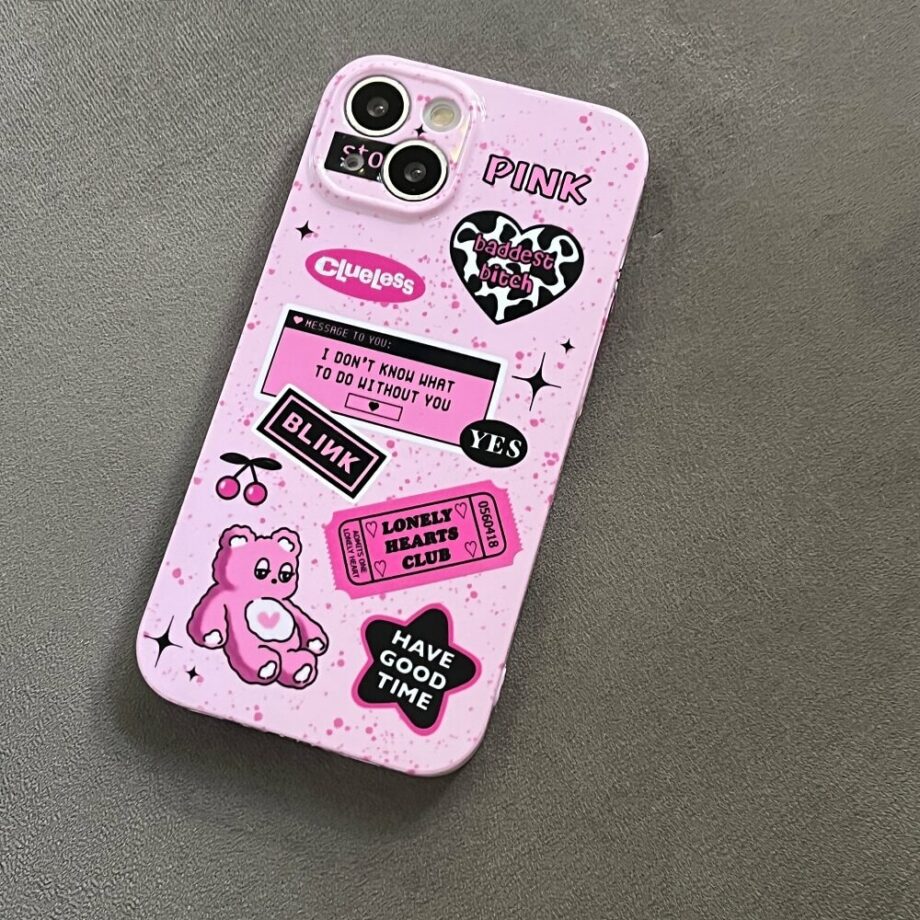 Pink Sticker Collage iPhone Case