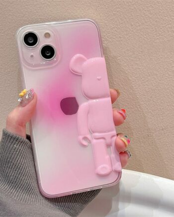 3D Gradient Pink Bearbrick Phone Case