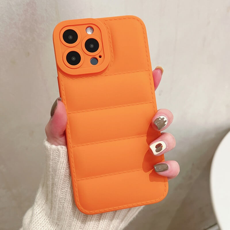 Orange Candy Color Down Jacket iPhone Case