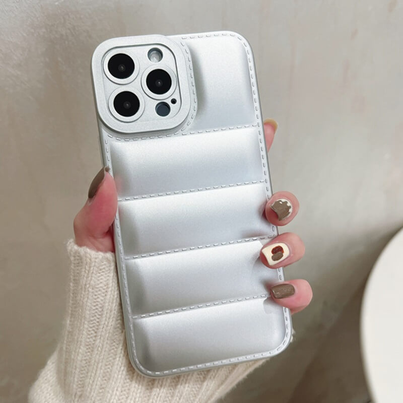 Silver Down Jacket Phone Case