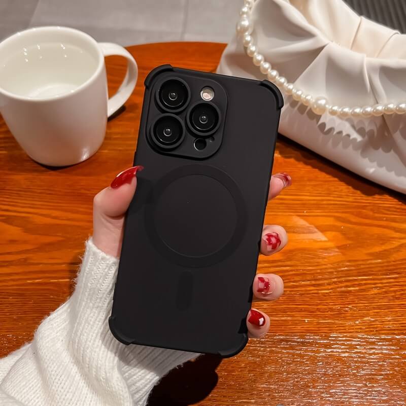 Black Wireless Magnetic Charging Bumper iPhone Case