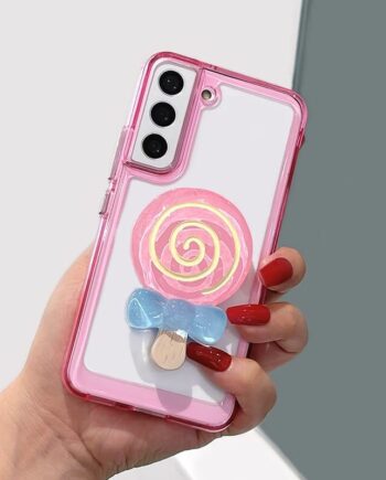 Clear phone case With Lollipop Pop Up Holder