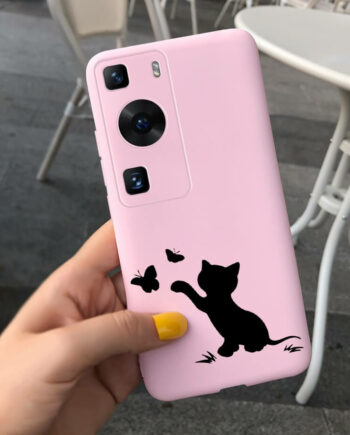 Cat and Butterfly Huawei Phone Case