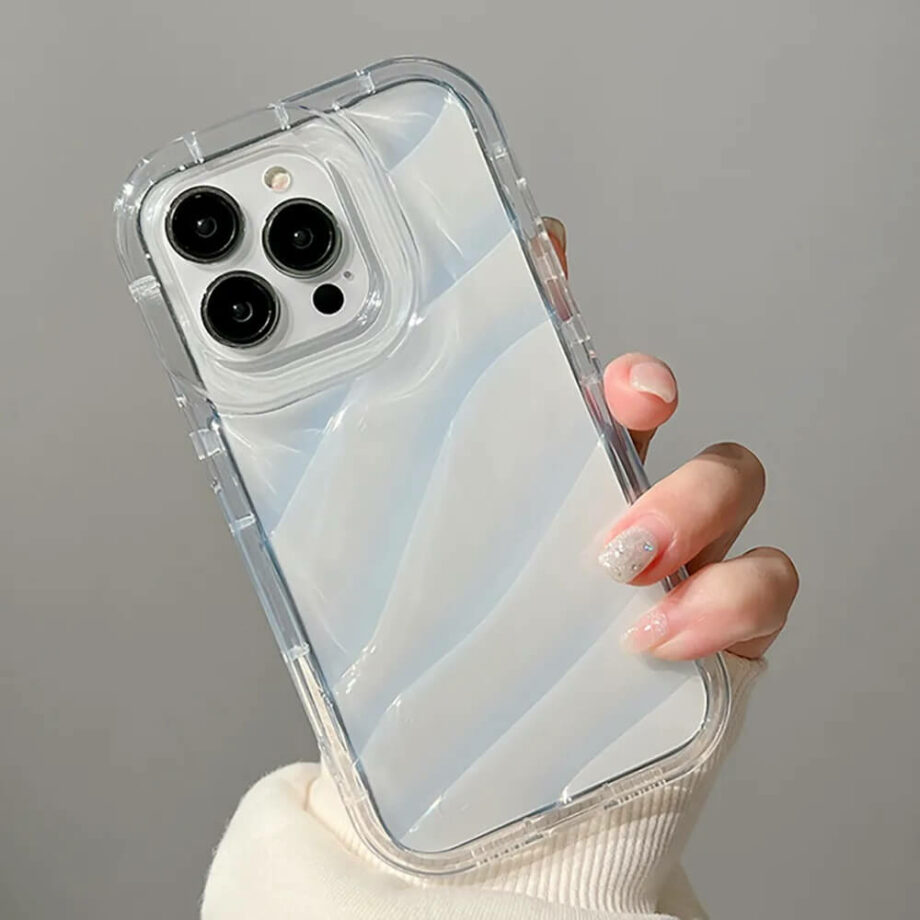 Clear Silicone Wavy Phone Case for iPhone 15 Series