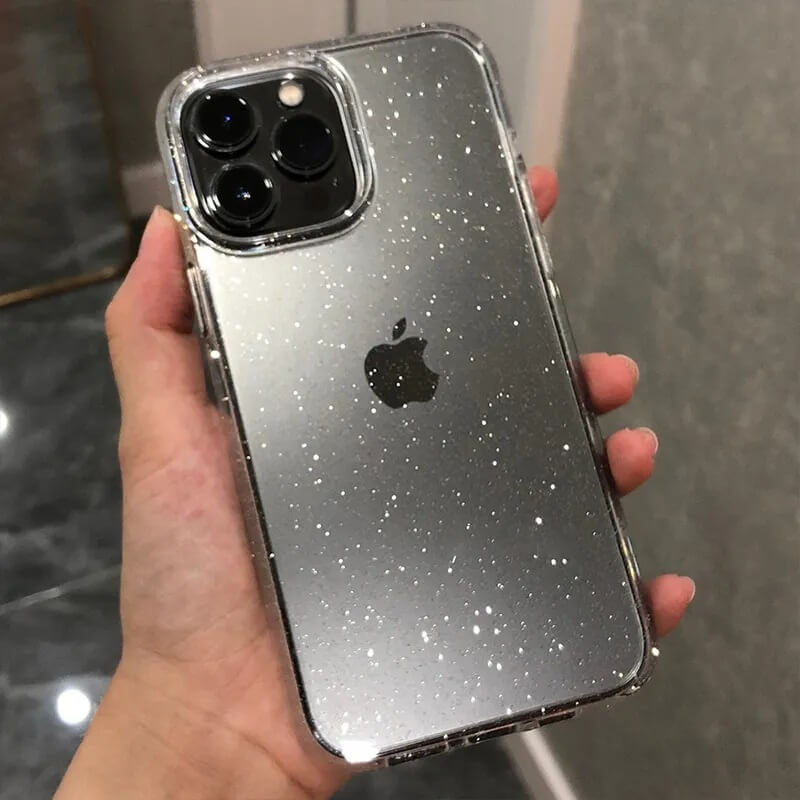 Glitter Clear Silicone Phone Case for iPhone 15 Series
