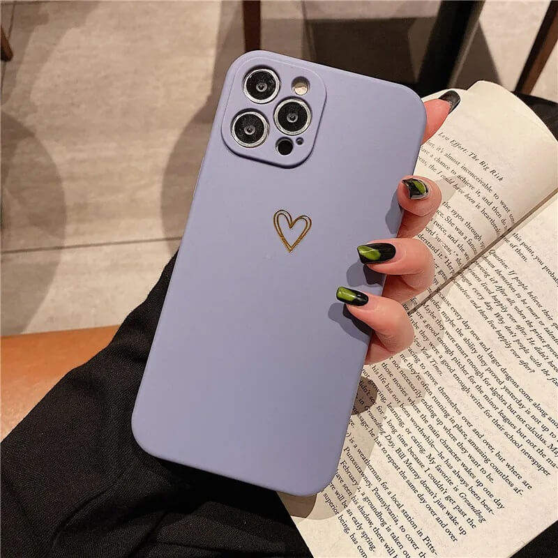 Gray Heart Silicone iPhone Case