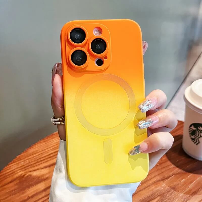 Orange Yellow Gradient Color Shockproof Phone Case