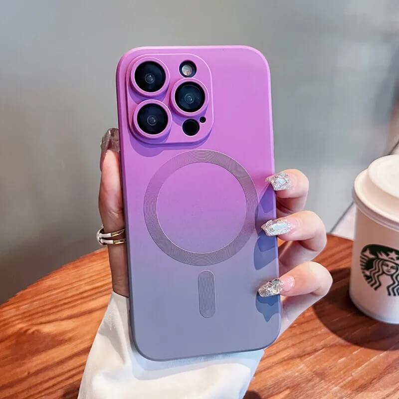 Purple Gray Gradient Color Shockproof iPhone Case