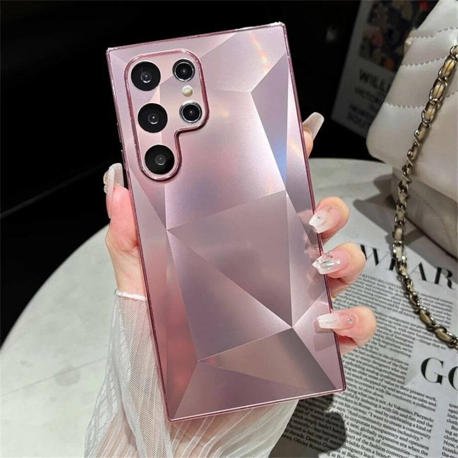 Cute Diamond Plating Phone Case for Samsung S24, S24 Plus, S24 Ultra
