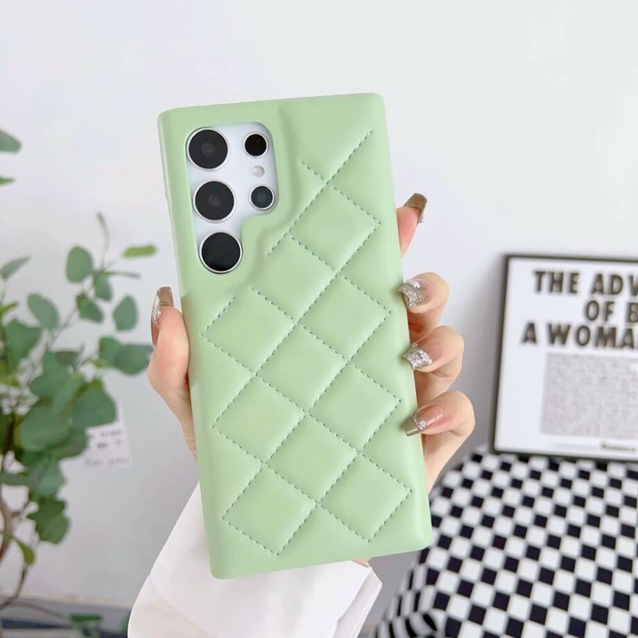 Green 3D Rhombic Diamond Leather Phone Case