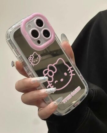 Hello Kitty Metallic Makeup Mirror Phone Case