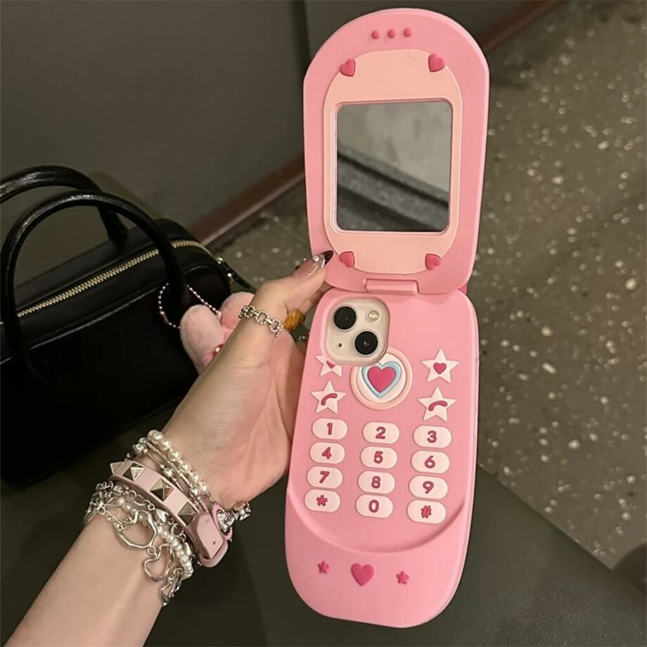 Pink Mirror Phone Case with Antenna