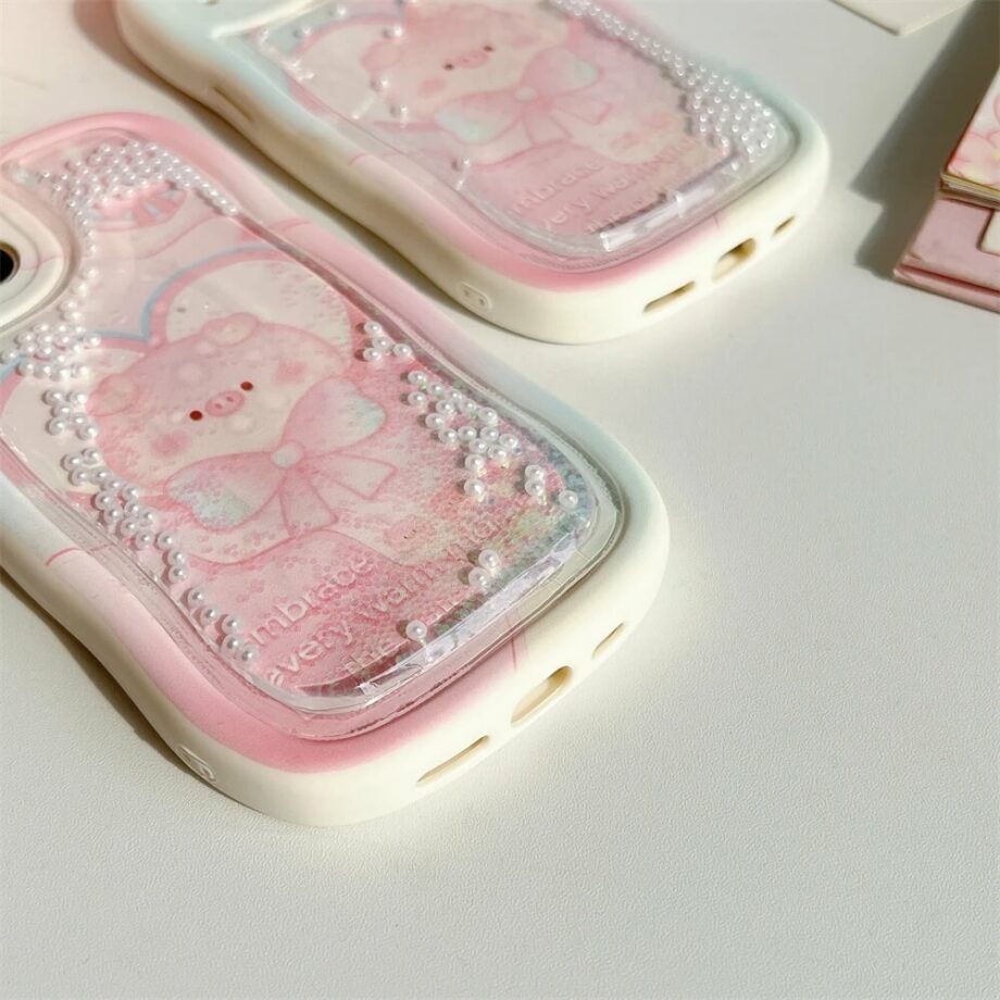 Pink Pig Pearl Quicksand iPhone Cover